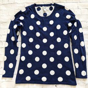 Navy and White Polka Dot Sweater